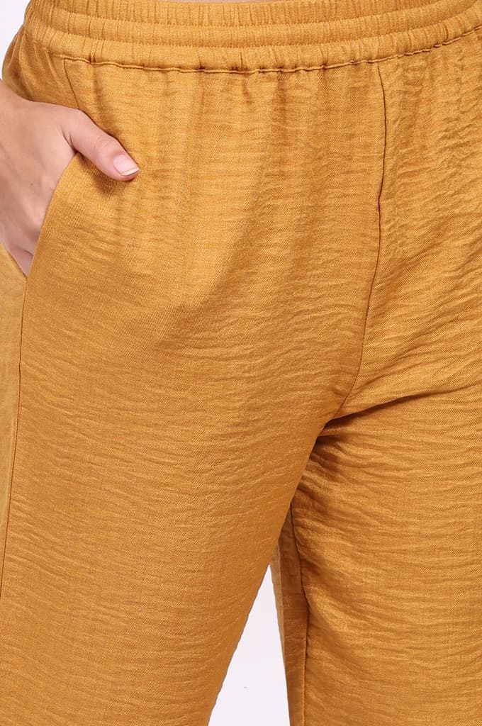 Mustard Floral Embroidered Straight Kurta with Straight Pant and Dupatta Set — photo 9