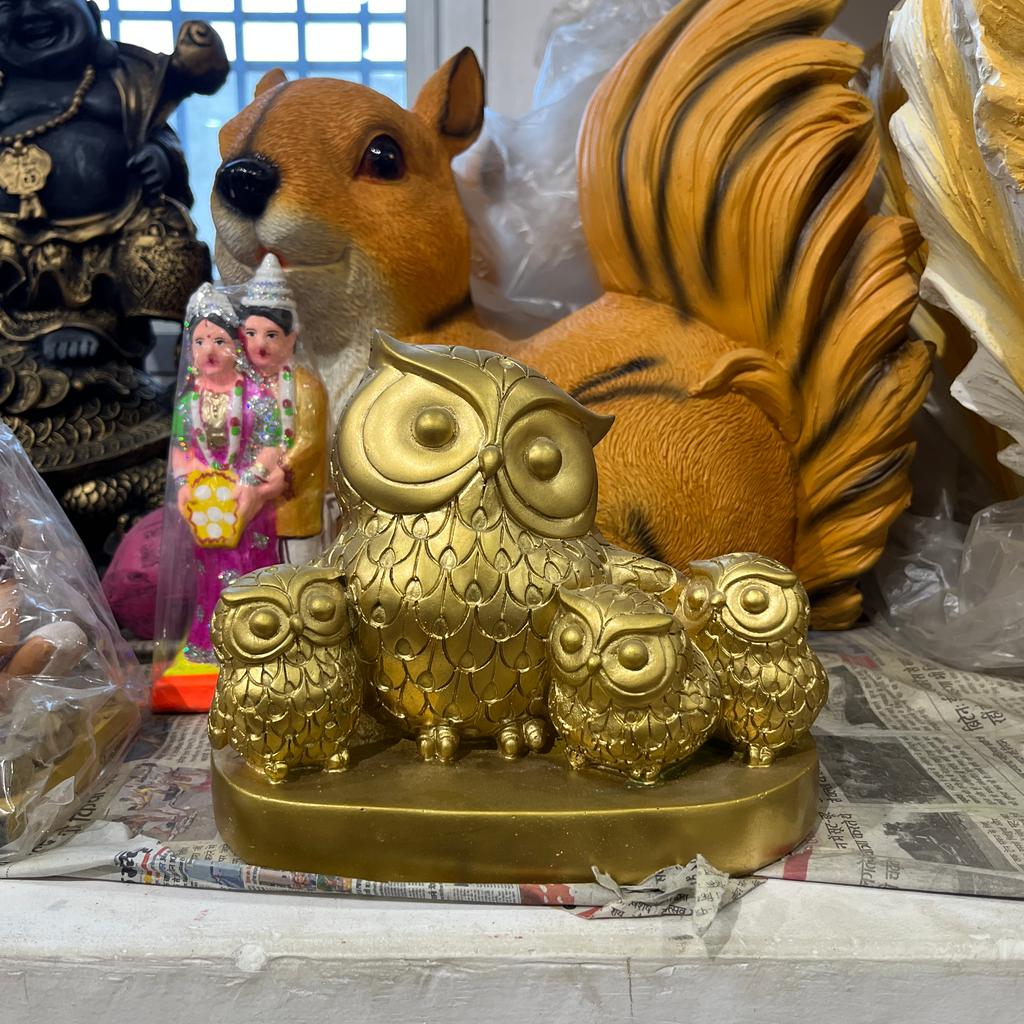 Golden Owl Statue | Sculpture | Gold | Brown and Gold