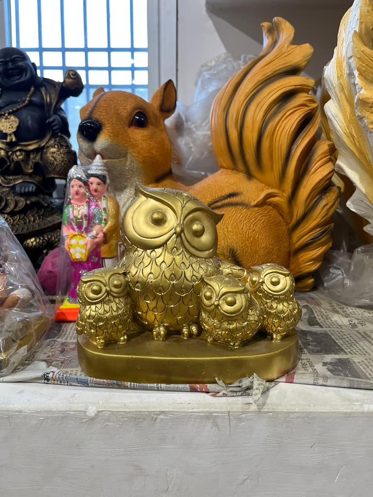 Golden Owl Statue | Sculpture | Gold | Brown and Gold