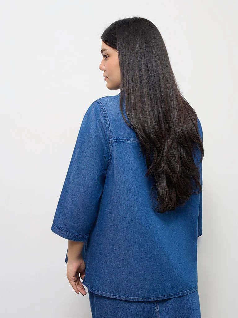 Gia Blue Denim Blouse — photo 4