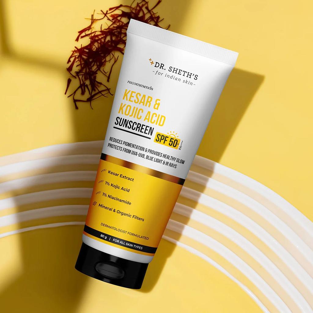 Kesar & Kojic Acid Sunscreen - 80g In-Vivo Tested SPF 50+ PA ++++
