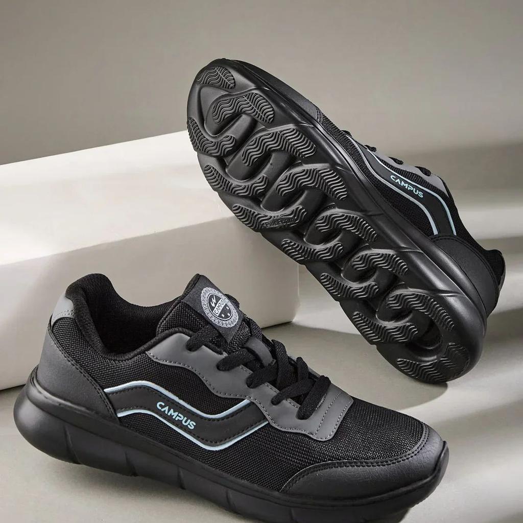 EVARO Black Men's Running Shoes