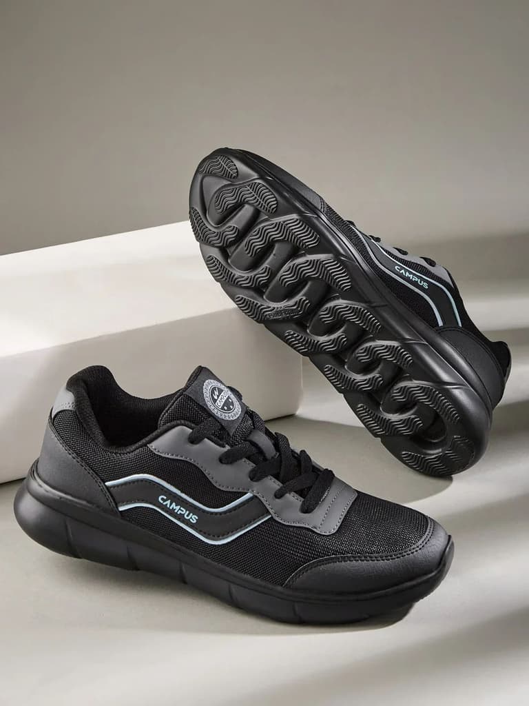 EVARO Black Men's Running Shoes