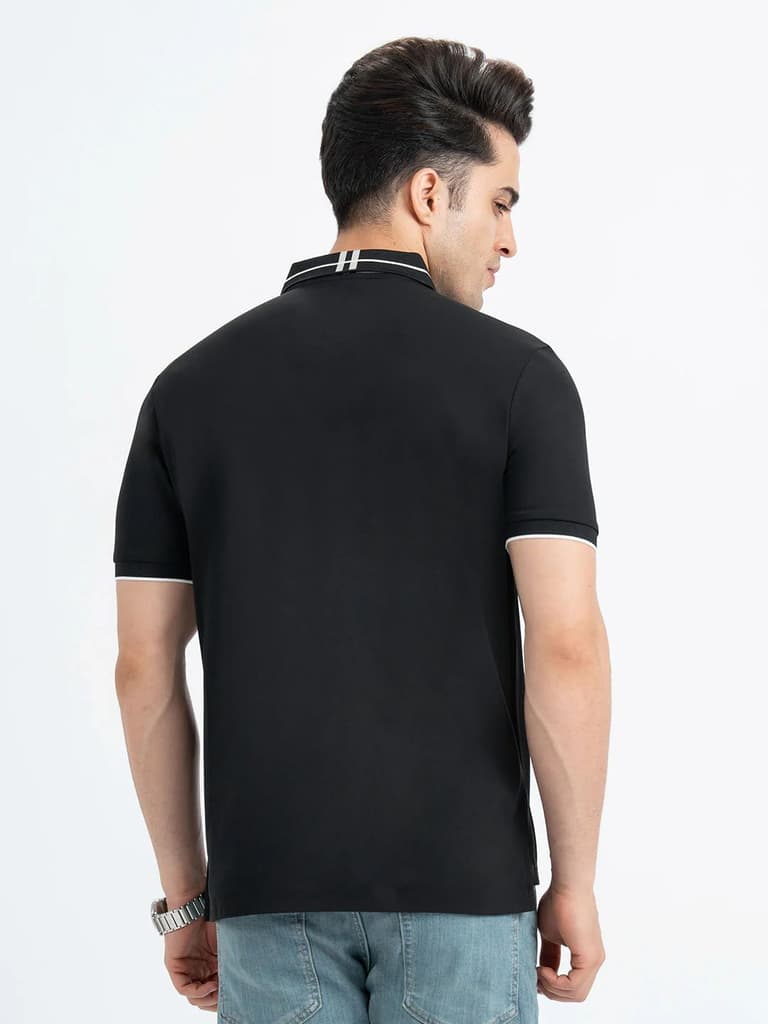 T Shirts for Men in Black | Polo Half Sleeve T Shirt — photo 3