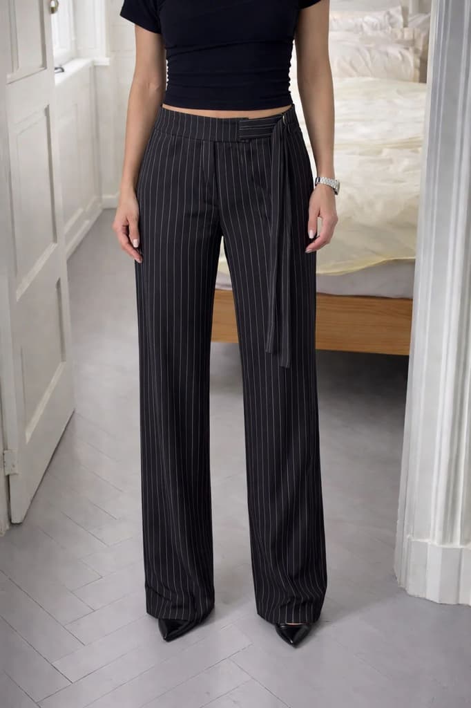 Striped Buckle Up Pants — photo 9
