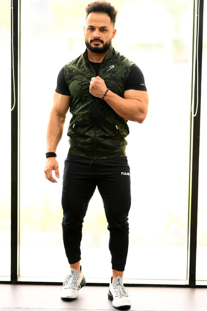 Camo Sleeveless Jacket Green — photo 2
