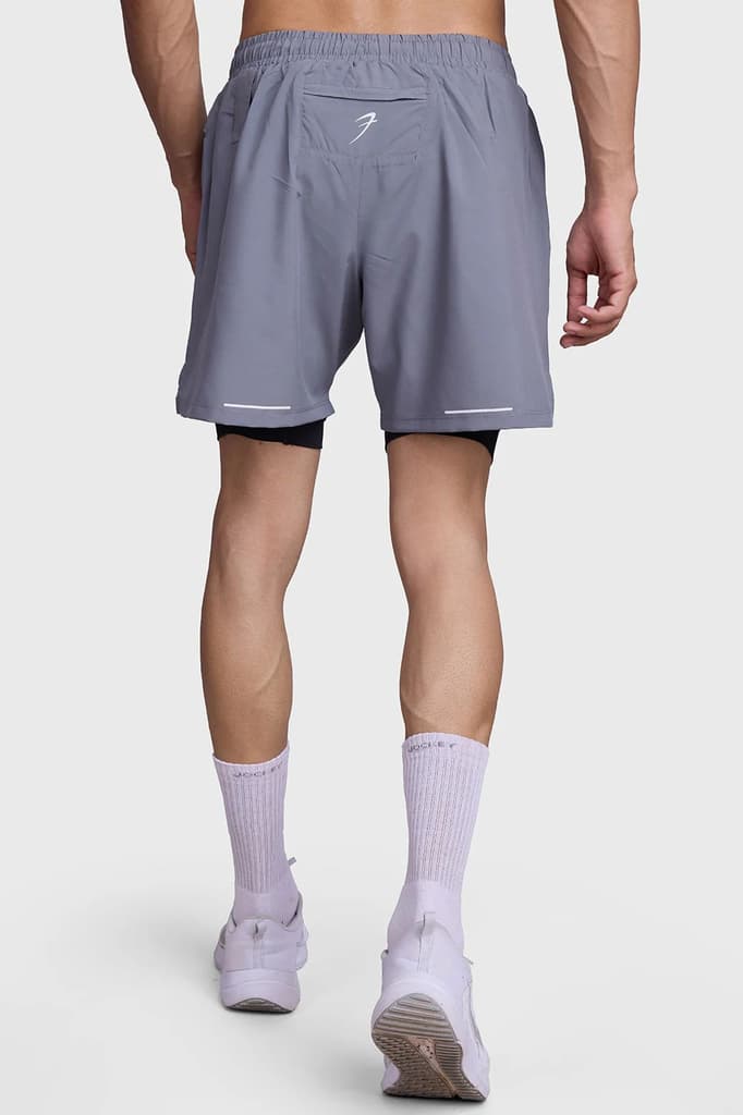2 in 1 Mesh Shorts Foggy Grey With Black — photo 7