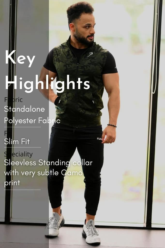 Camo Sleeveless Jacket Green — photo 6