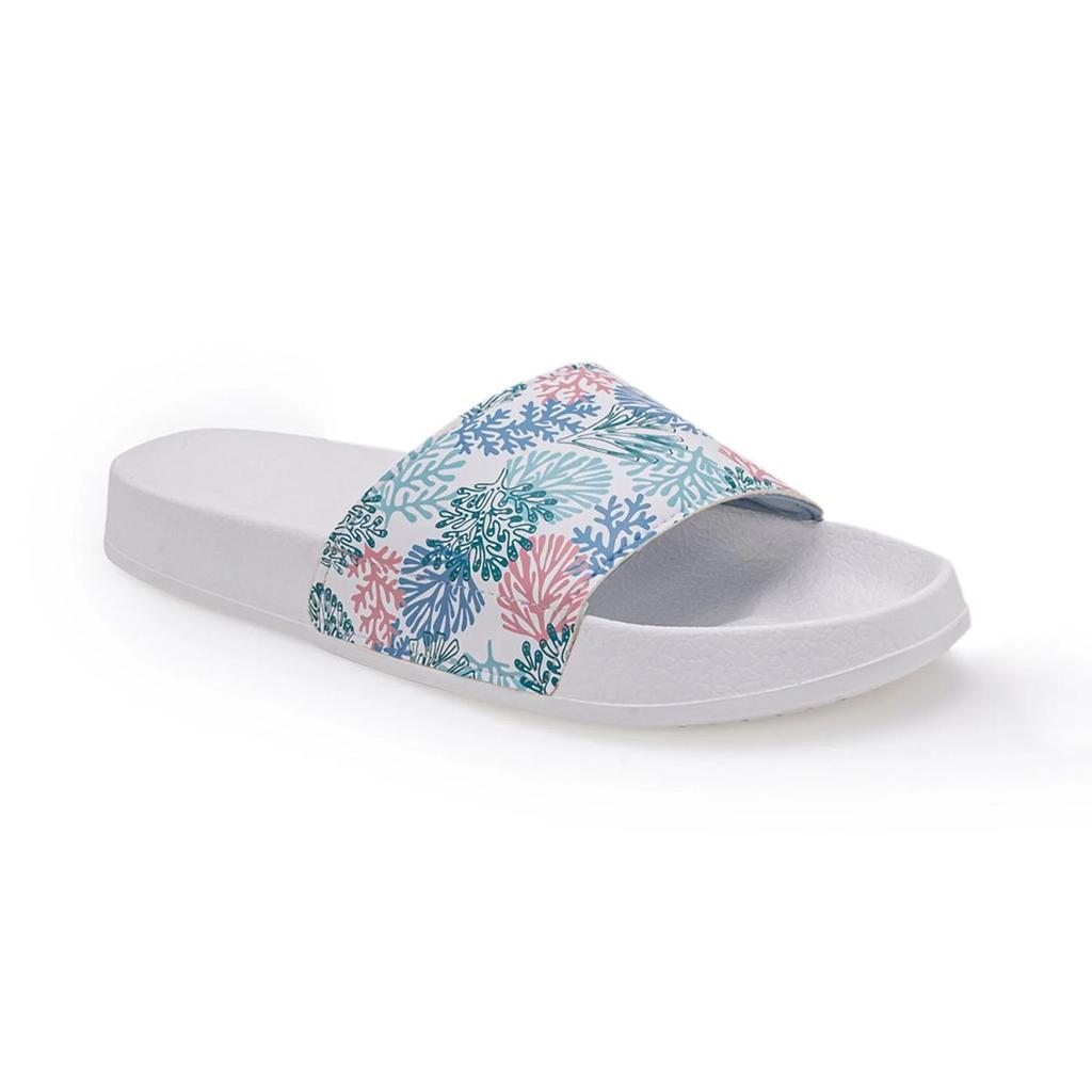 Womens Sliders in White | Casual Pool Sliders
