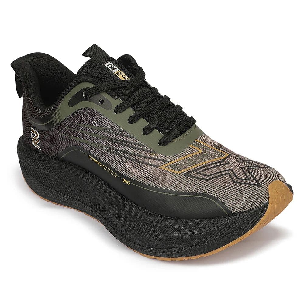 Leap7X ZLP-XM-19 Olive Green Sports Lacing Running Shoes for Men By Liberty — 6/40 / Olgreen