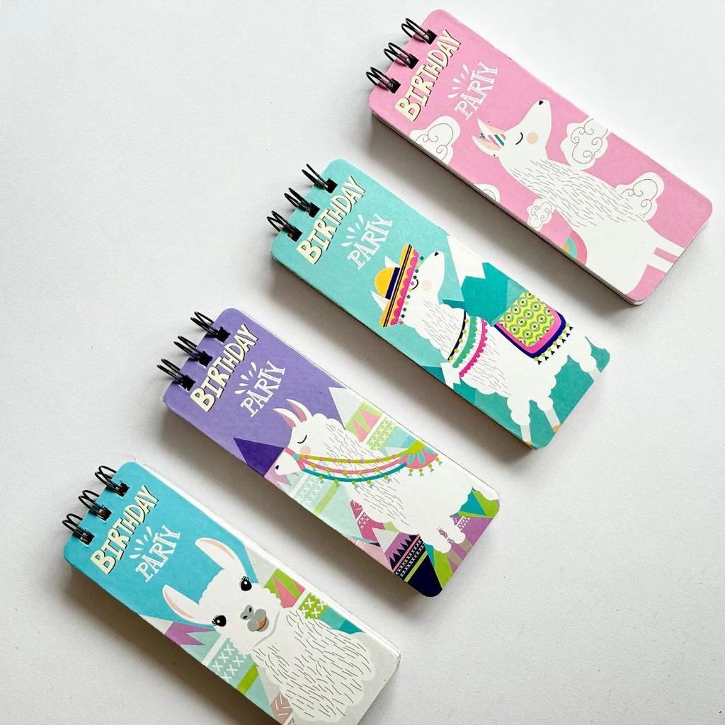Cute Animal Notepads | Colorful Pages Notepads (set of 4) — Birthday Llama