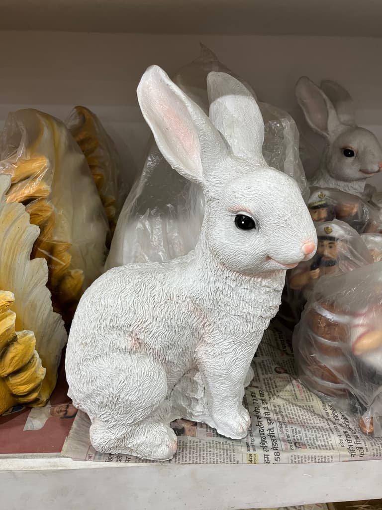 White Bunny Rabbit Figurine | Decoration | Plastic | White
