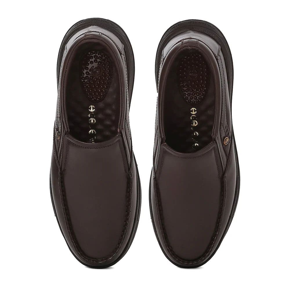Healers LER-2 Men's Brown Leather Formal Shoes with GEL INSOLE & Elastic Comfort — photo 6