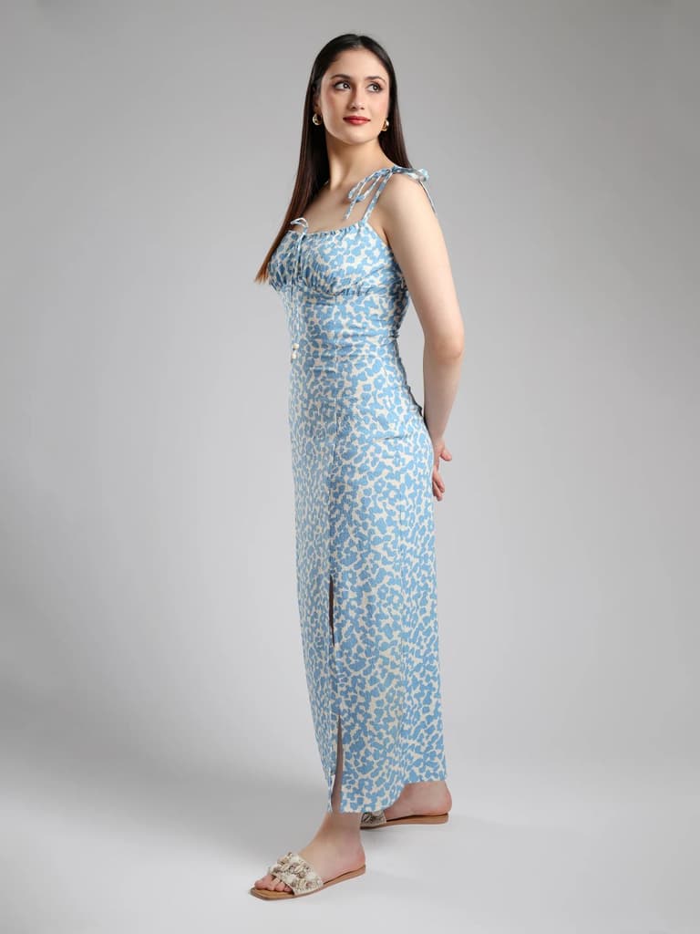 Lyra Blue long Slit dress — photo 3