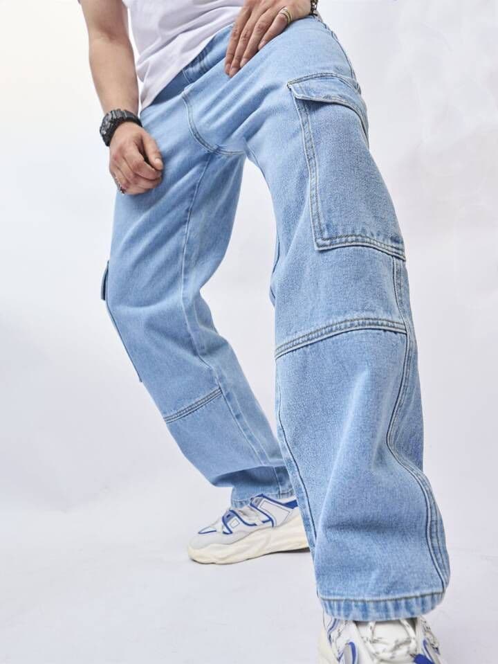 Light Blue Craftsman Cargo Jeans — photo 3