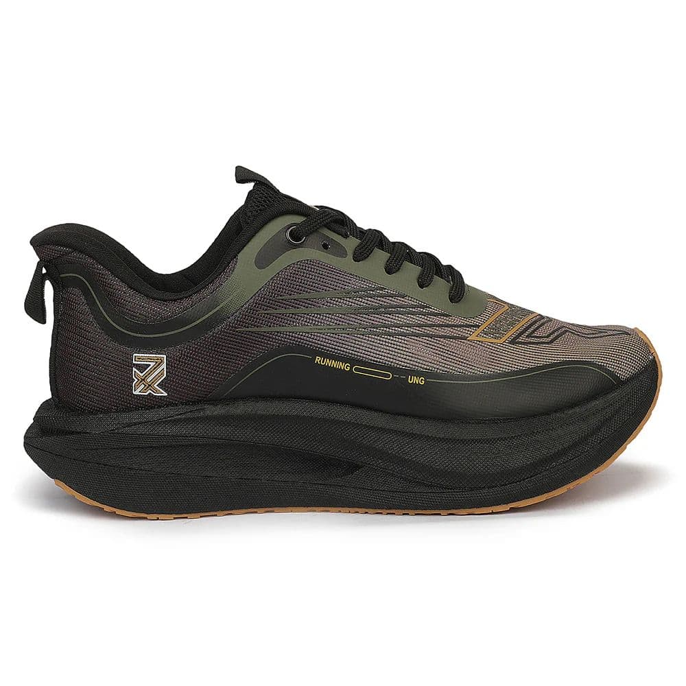 Leap7X ZLP-XM-19 Olive Green Sports Lacing Running Shoes for Men By Liberty — photo 2