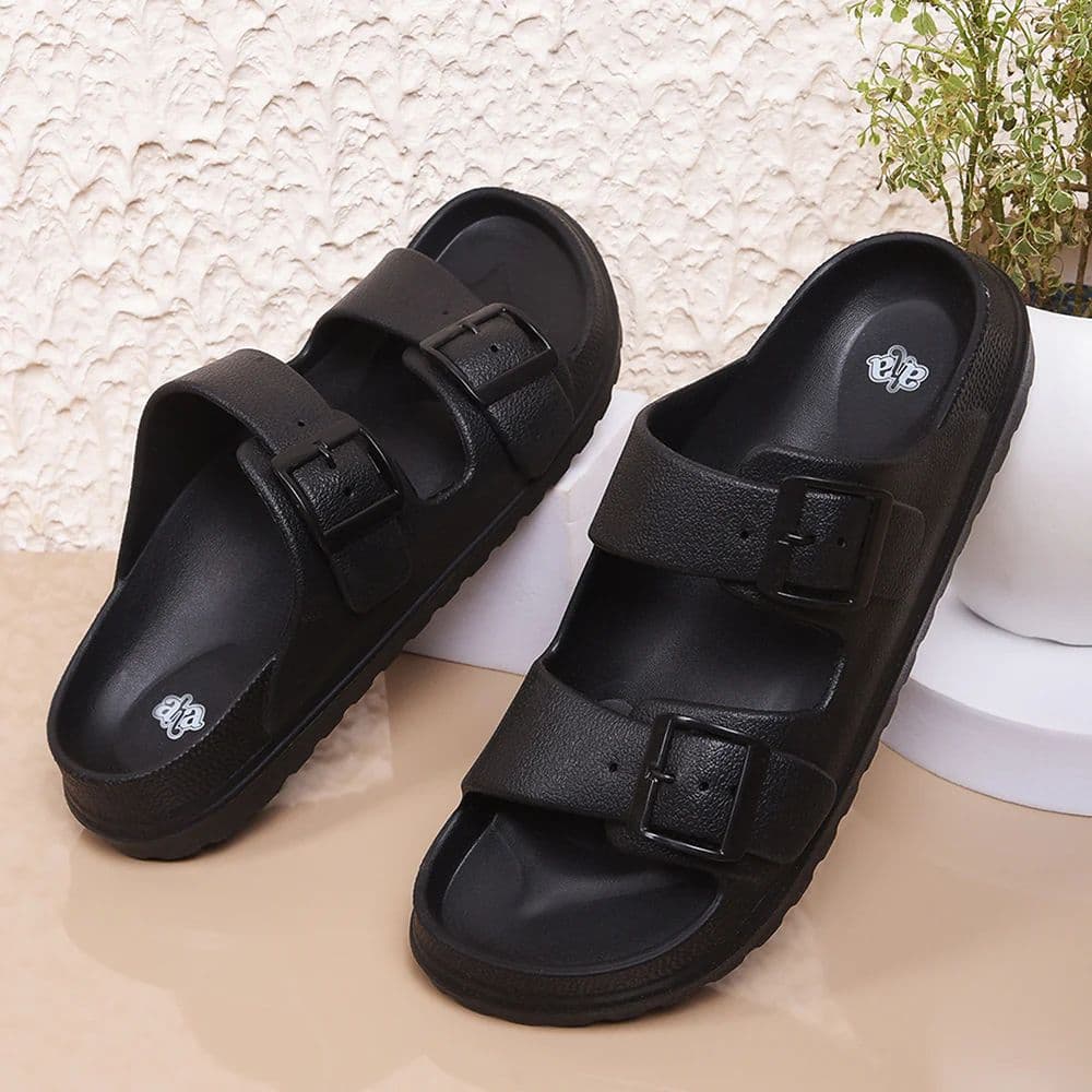 A-HA Black Casual Flat Sandal For Men COMMIT By Liberty — photo 4