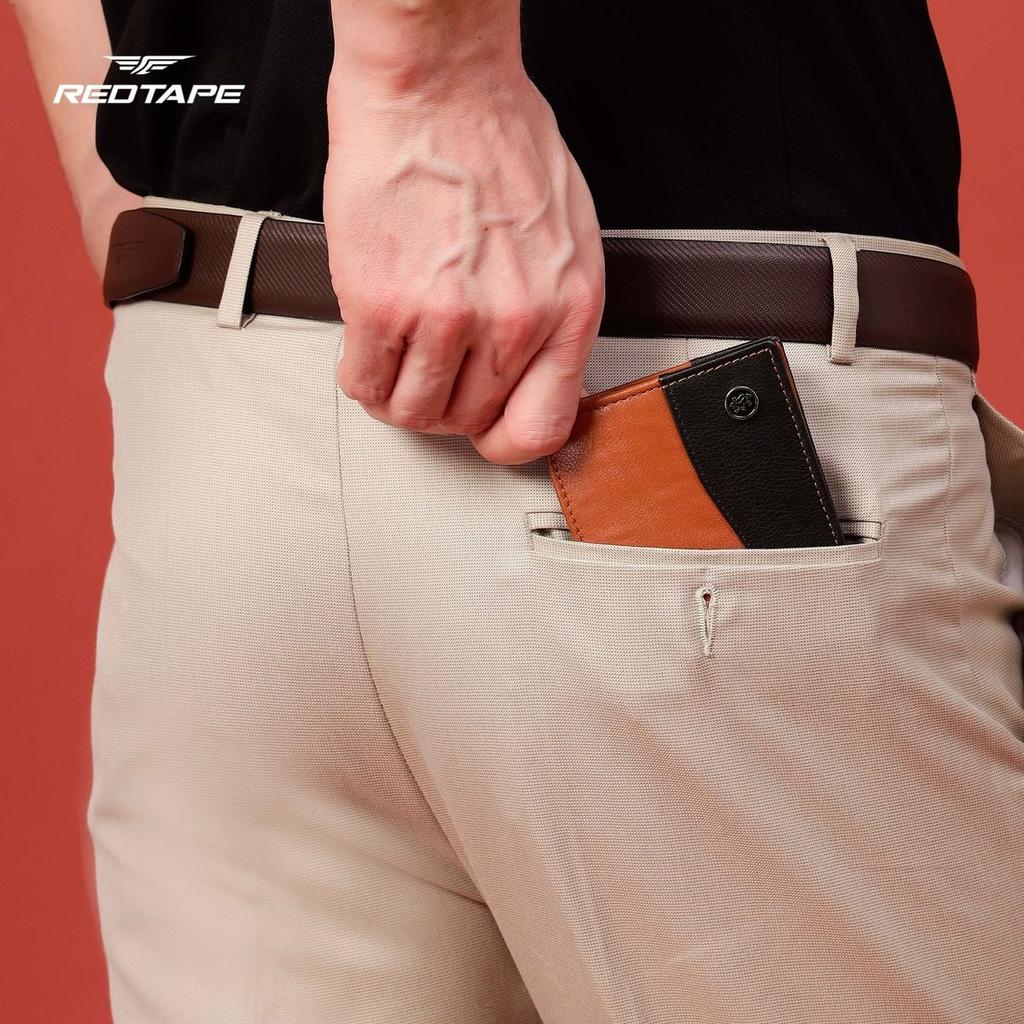 Men’s Cognac Black Colorblocked Genuine Leather Wallet — photo 4