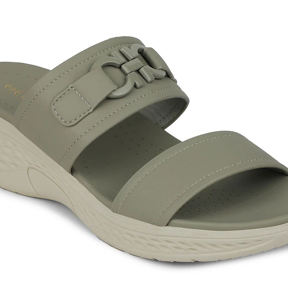 Healers Light Grey Wedge Heel Sandal For Women ZQ-FD-50 By Liberty — photo 5