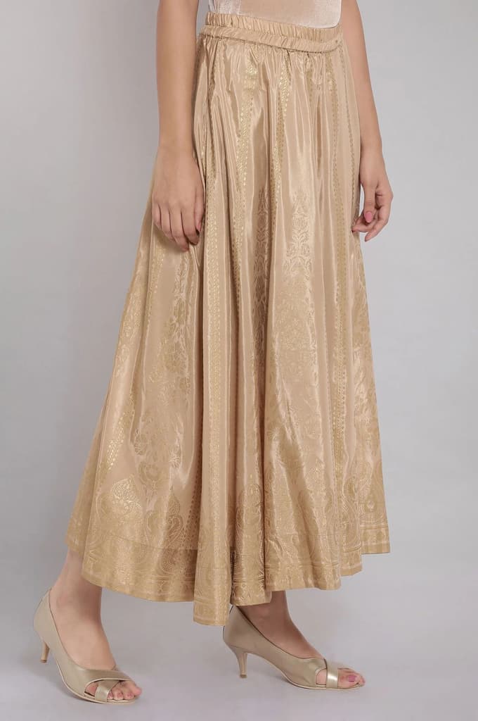 Gold Skirt with Foil Print — photo 4