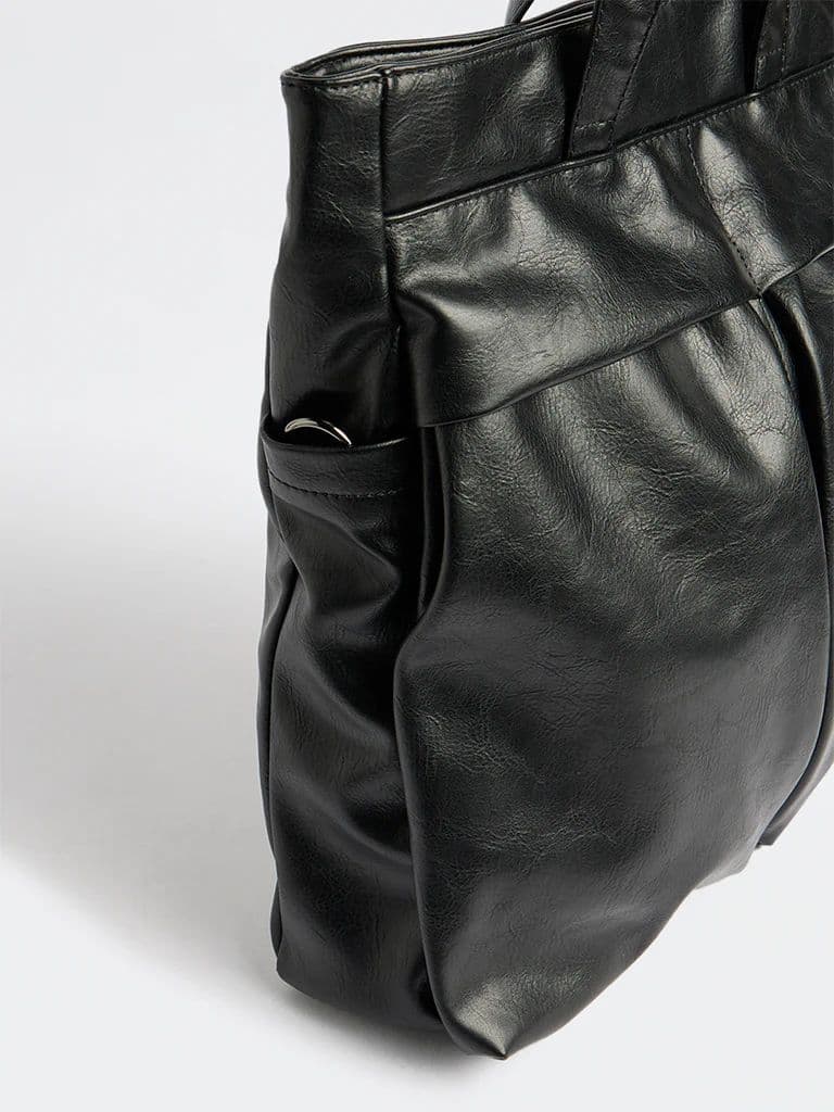 Westside Black Textured Tote Bag — photo 3
