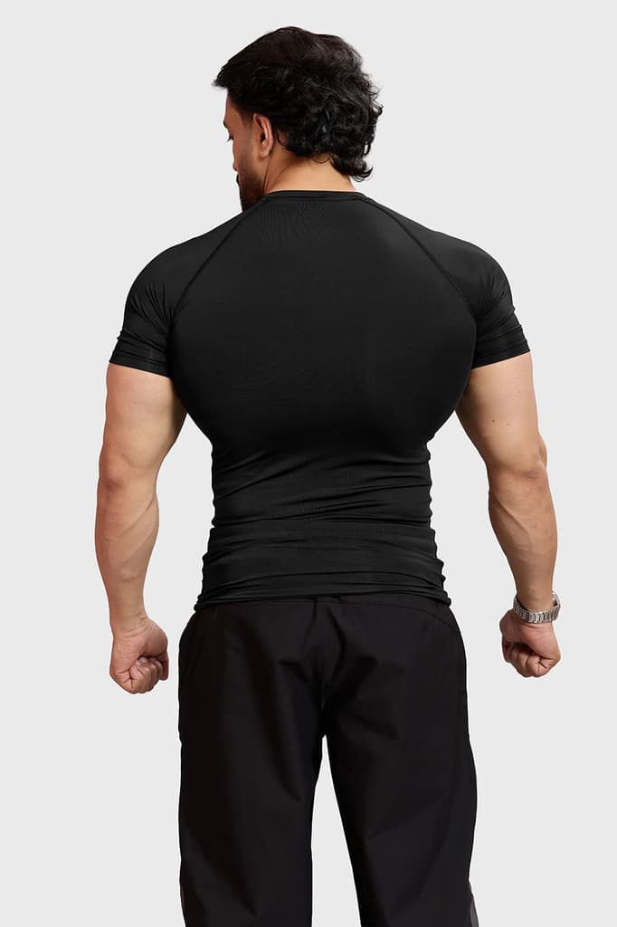 Compression T-shirt Black/ Blue Logo — photo 7