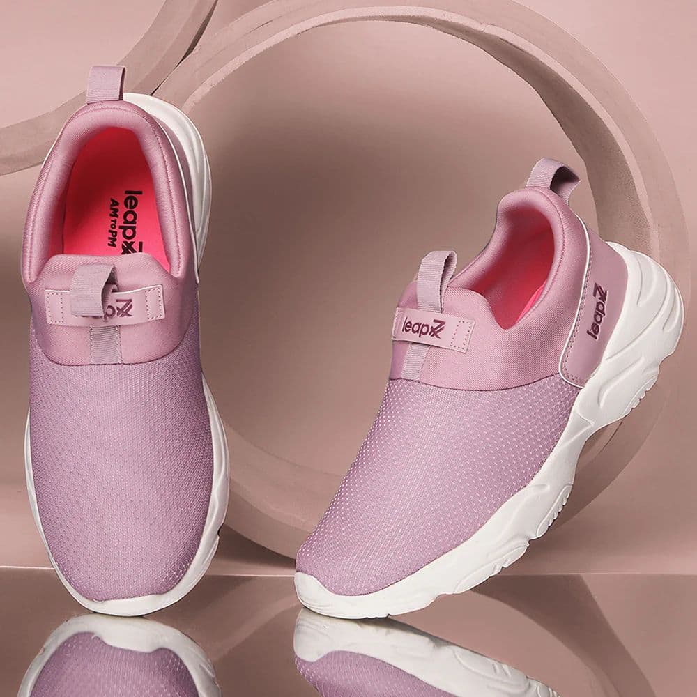 Leap7x Purple Sports Non Lacing Walking Shoes For Women JIMNY-61E By Liberty — photo 4