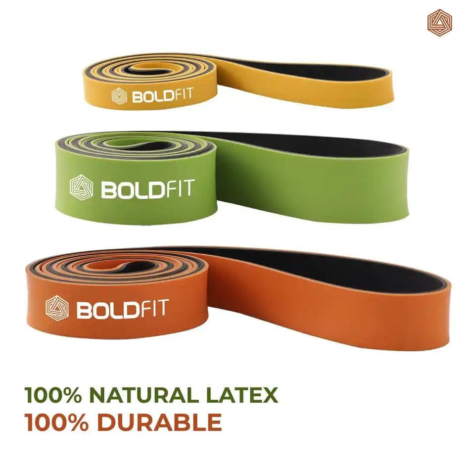 Boldfit Premium Dual Color Resistance Band for Workout - Yellow | 15-30 kg — photo 3
