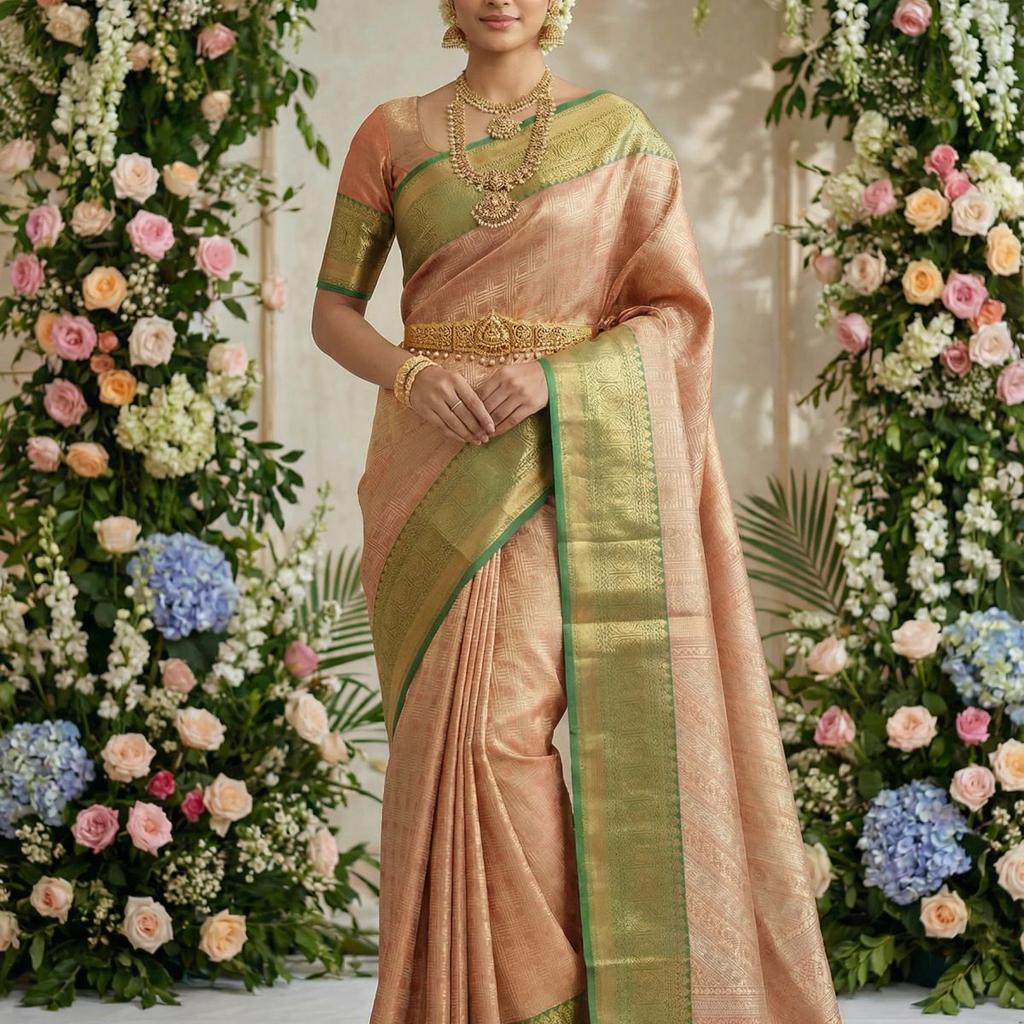 MIMOSA Women's Woven Design Kanjivaram Style Art Silk Saree with Blouse Piece - Maroon (SA00001522MRFREE)