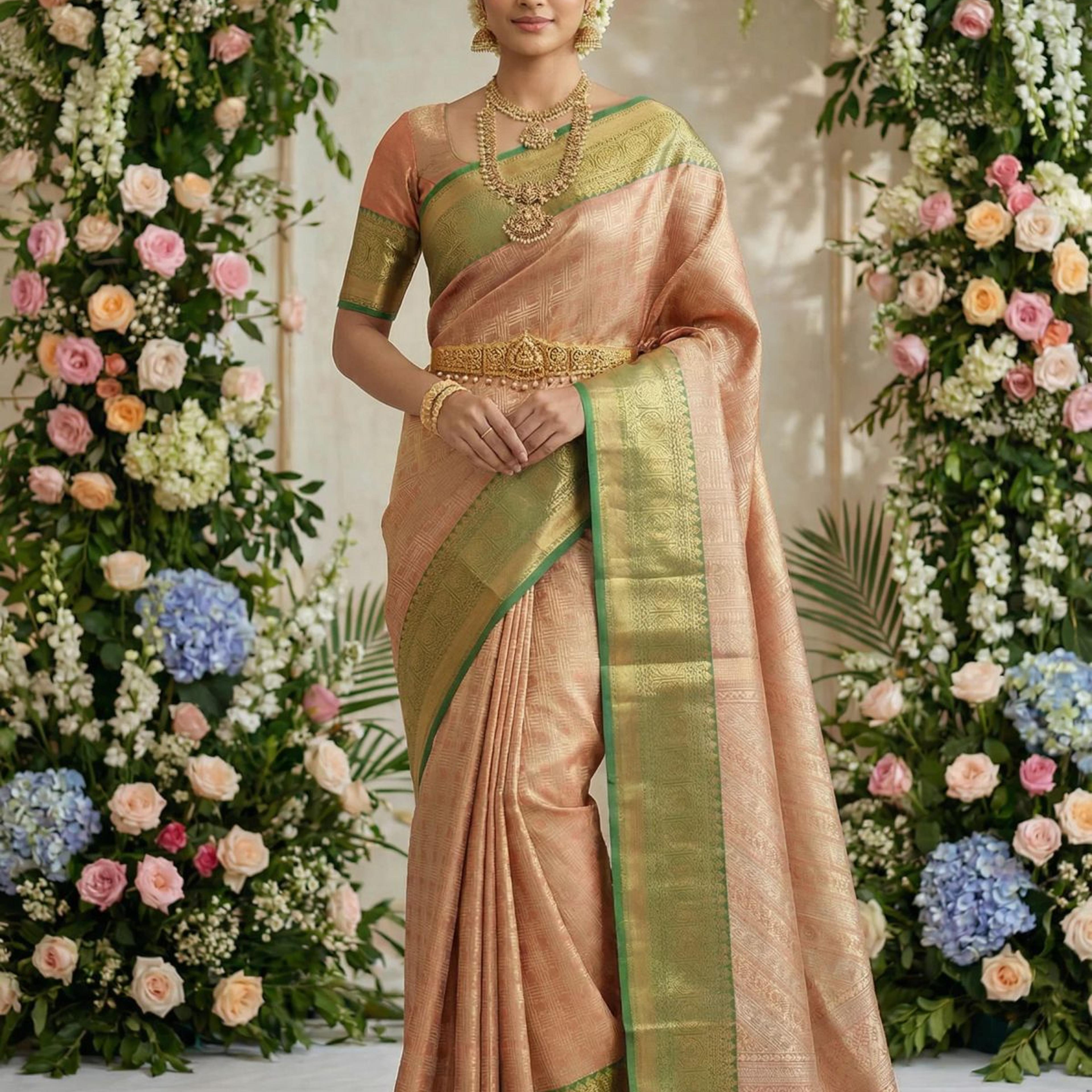 MIMOSA Women's Woven Design Kanjivaram Style Art Silk Saree with Blouse Piece - Maroon (SA00001522MRFREE)