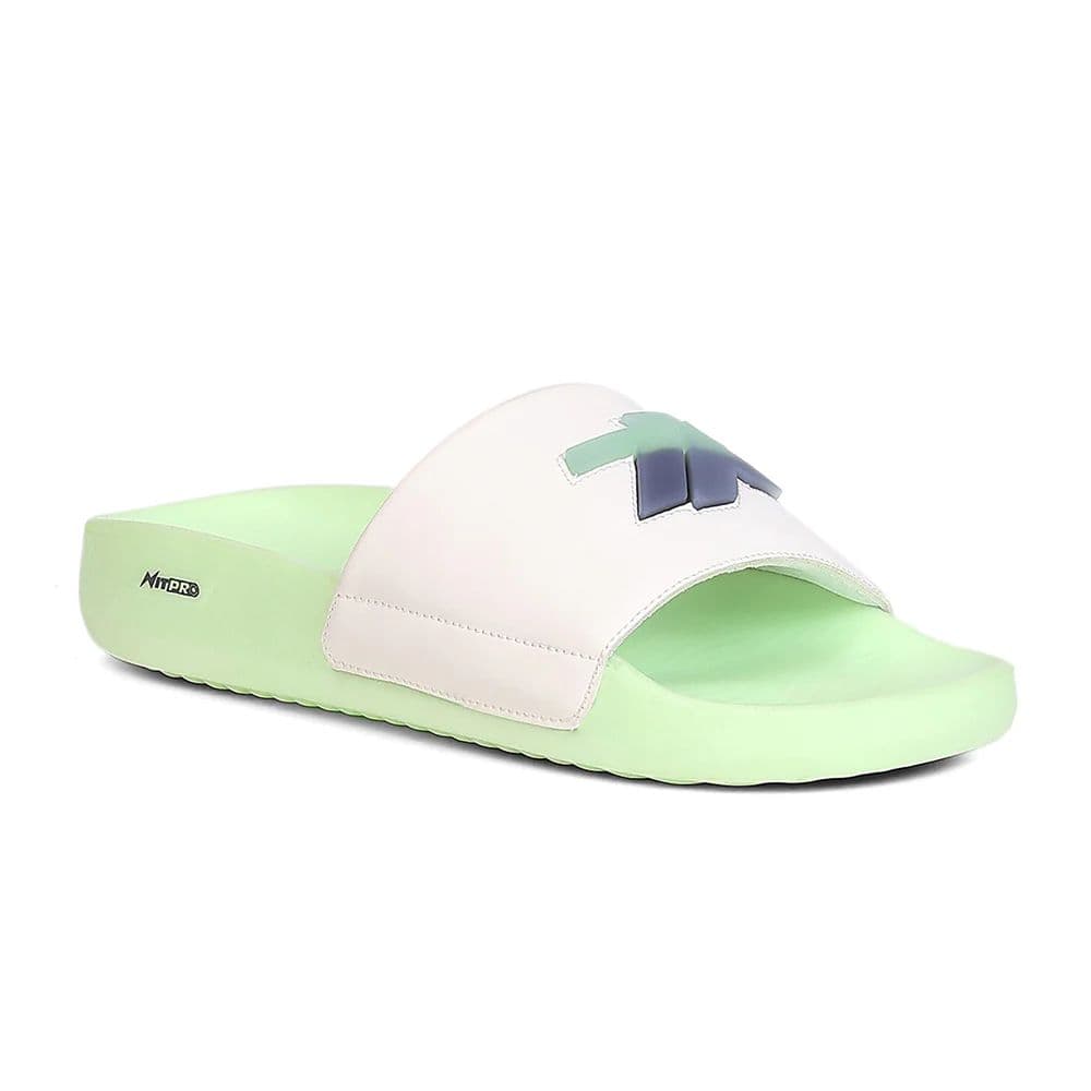 Leap7X NITWALK-30 Men's White Slides - Lightweight Nitro Sole with Molded EVA Comfort — 6/40 / White
