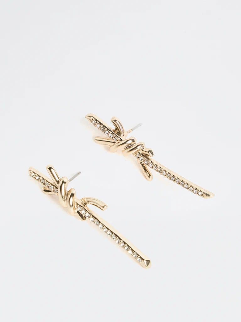 Westside Accessories Gold Knot Stud Earrings — photo 2