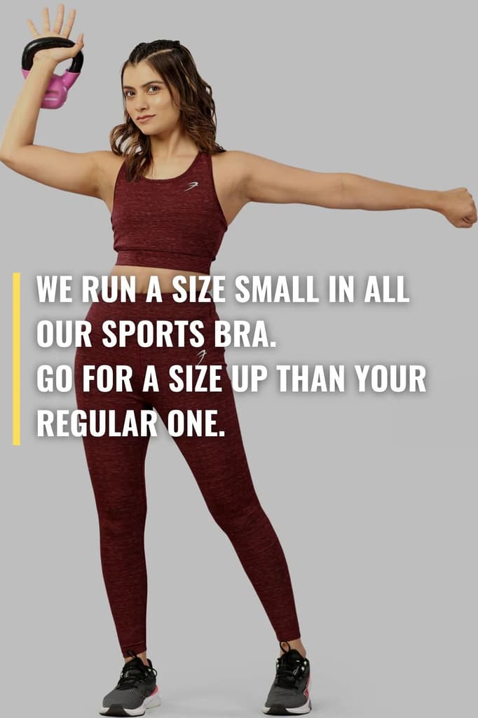 Essential Melange Sports Bra Maroon — photo 2