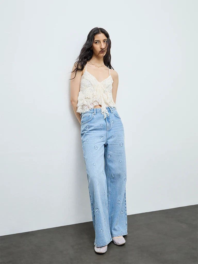 Nuon Off-White Lace Top — photo 2