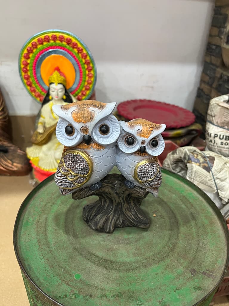 Owl Figurine | Decorative | Wood | Brown
