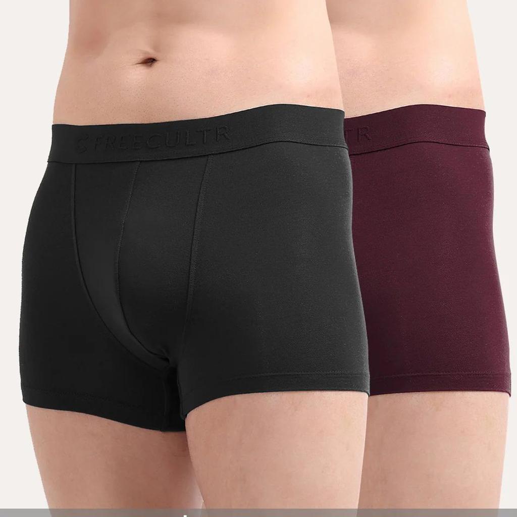 Men's Anti-Bacterial Micro Modal Trunk in Solid Waistband (Pack of 2)