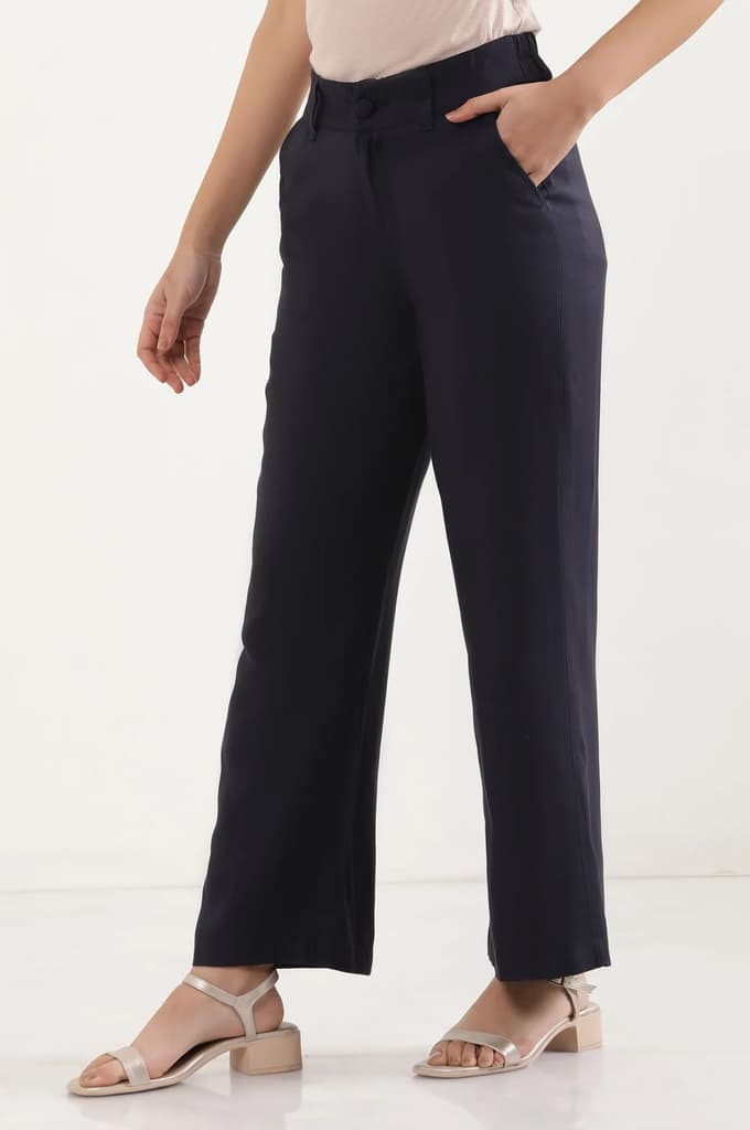 Blue Boot Cut Fir Straight Pants — photo 3