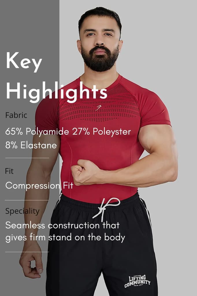 Power Seamless T-shirt Red/Logo — photo 6