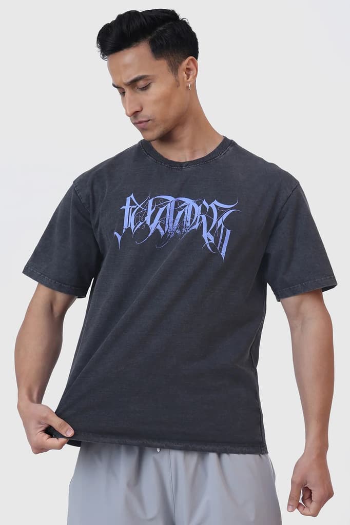 Skull Washed Oversized T-shirt Dark Grey — photo 6