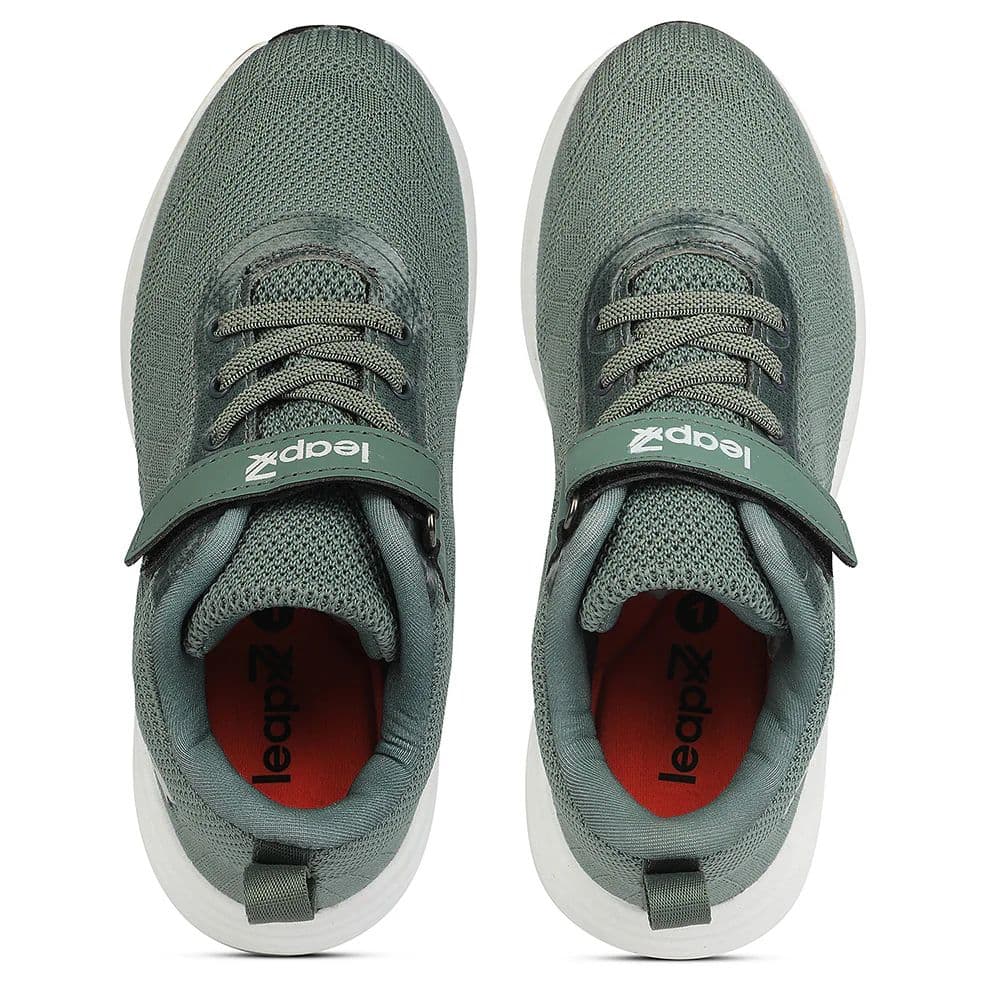 LEAP7X Olive Green Sports Non Lacing Walking Shoes for Kids COVER-04 by Liberty — photo 8