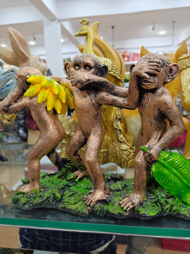 Gold Monkey Statue | Decorative | Gilded Bronze | Animal