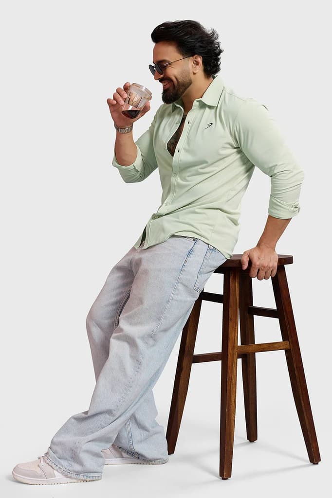 Aero Fullsleeves Shirt Light Green — photo 2