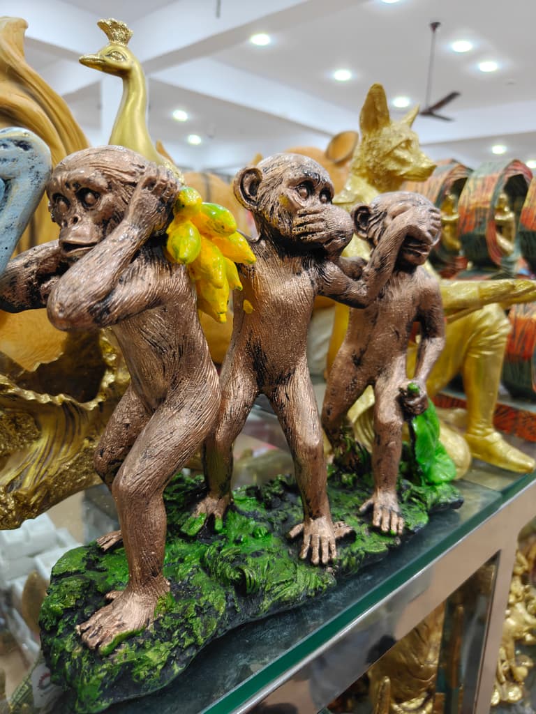 Gold Monkey Statue | Decorative | Gilded Bronze | Animal