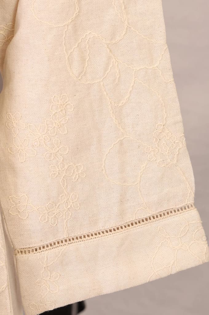 Off White Chikankari Rayon Straight Kurta with Pants Co-ord Set — photo 2