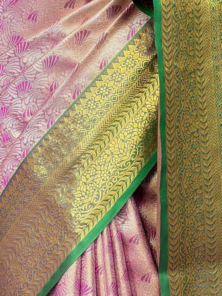 MIMOSA Women's Woven Design Kanjivaram Style Art Silk Saree with Blouse Piece - Magenta (SA00002866MJFREE) — photo 6