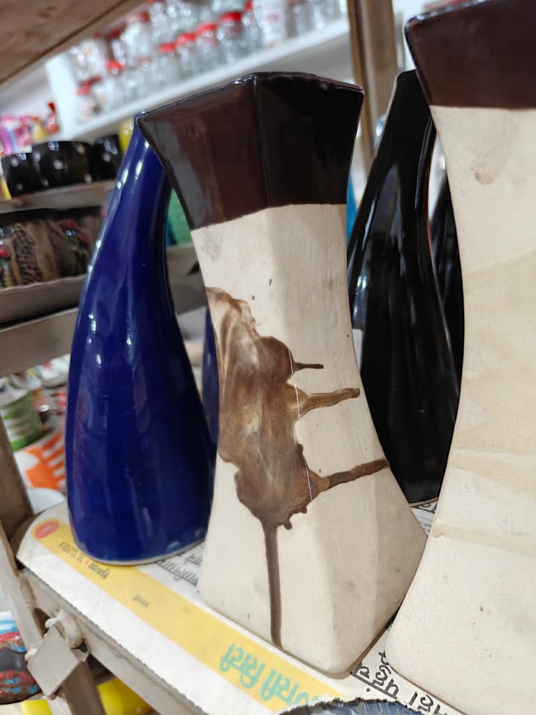 Vase with Brown Stain | Ceramic | Home Decor