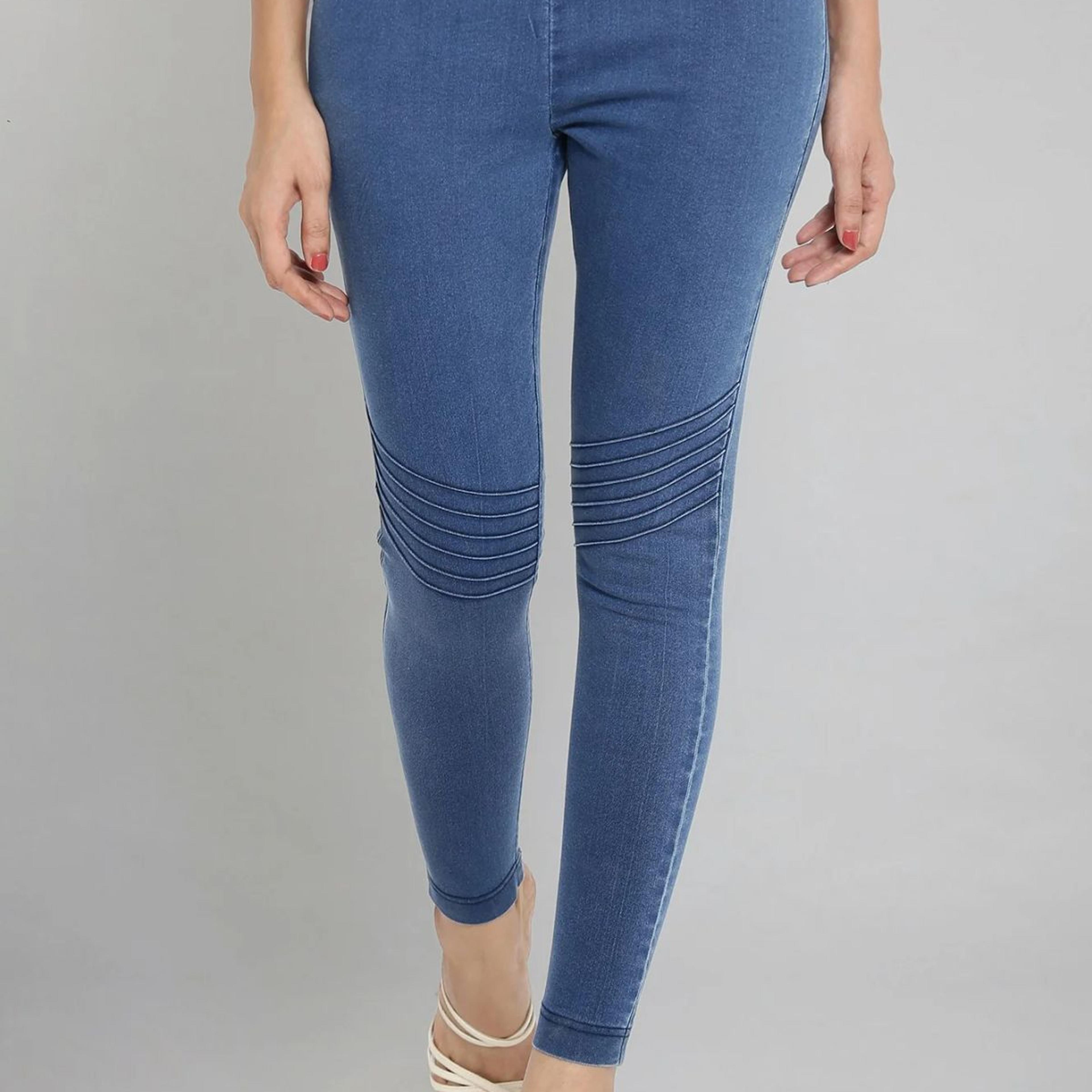 Light Blue Pintucks Jegging