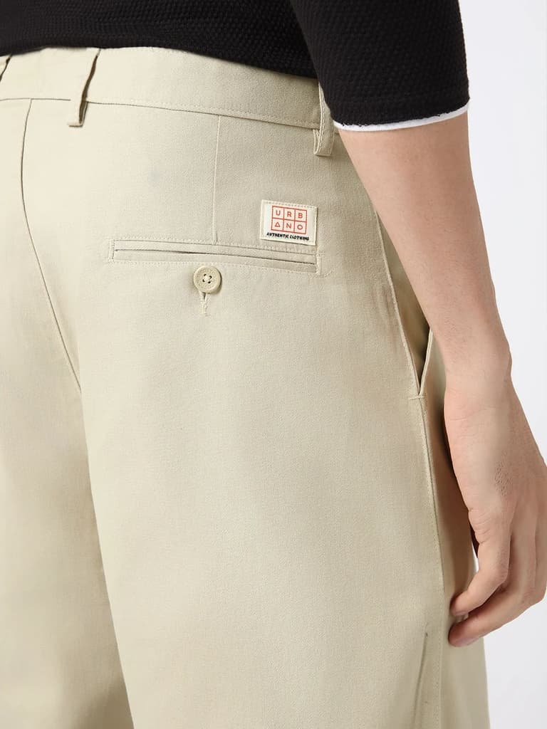 Men's Light Grey Loose Baggy Fit Solid Chino Trousers Non-Stretchable — photo 5