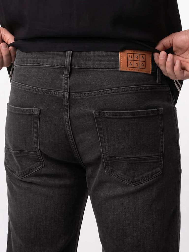 Plus Men's Black Relaxed Fit Washed Denim Jeans Non-Stretchable — photo 6