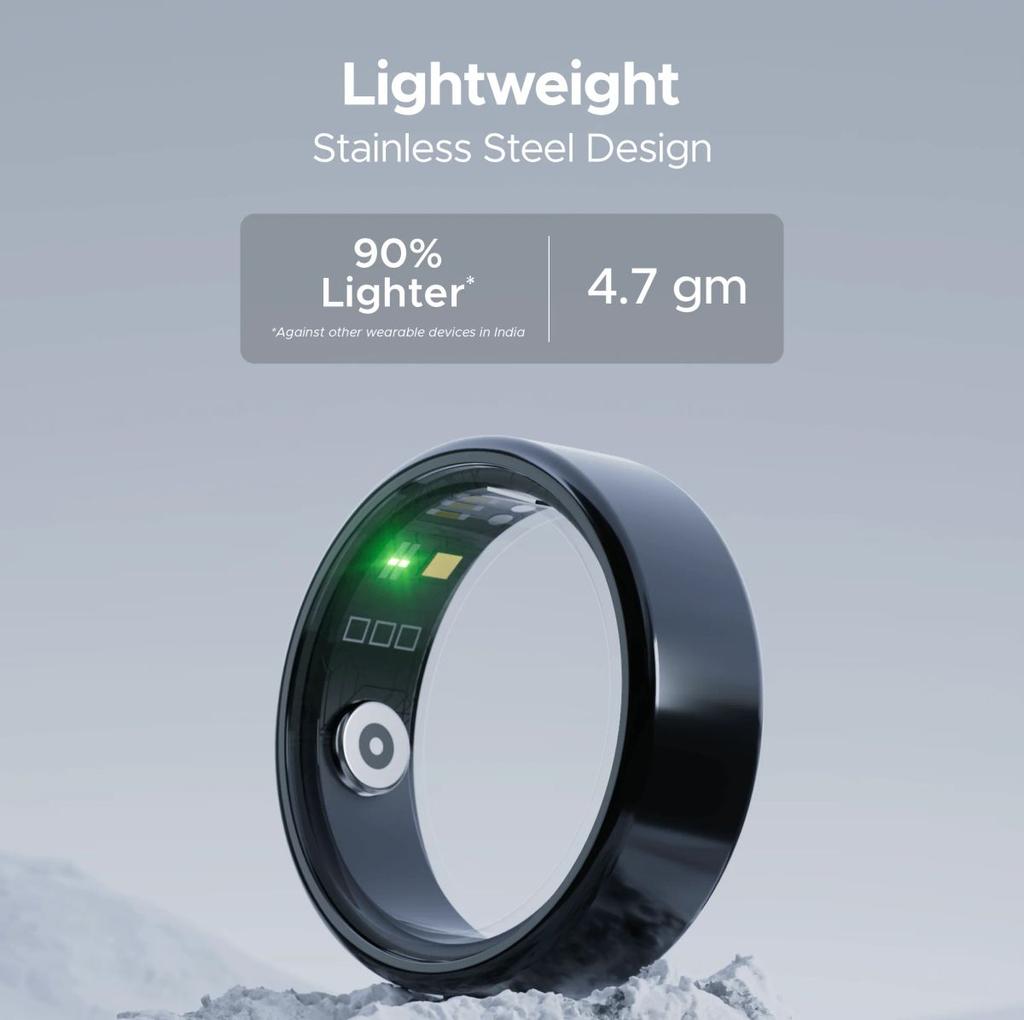 boAt Smart Ring Active | Smart Ring with Stainless Steel Design, 90% Lighter, Health Monitoring, Magnetic Charging Case — photo 5